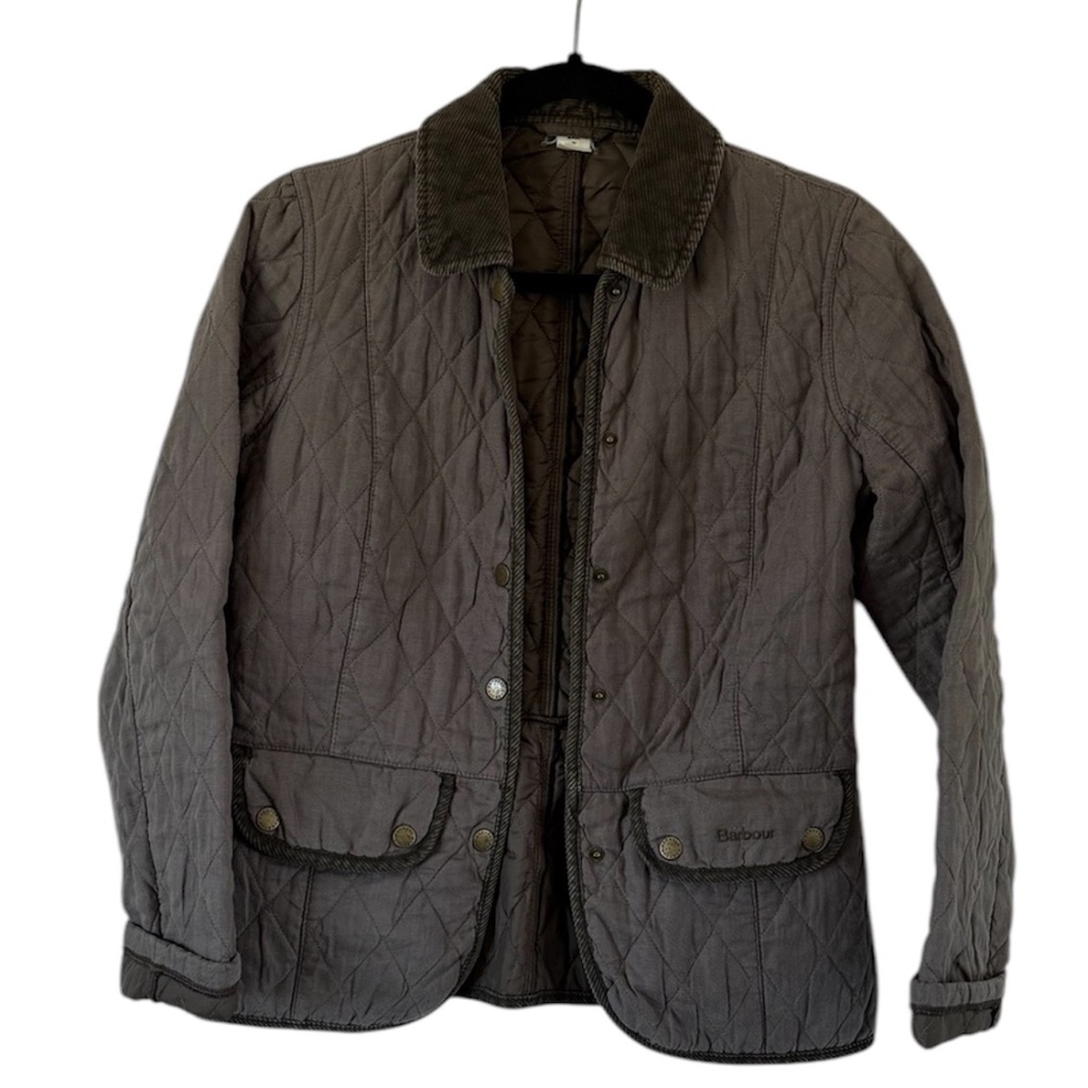 Barbour Quilted Utility Jacket in Dark Brown
